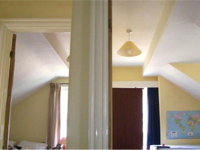 attic bedroom walls and ceilings are insulated skimmed and decorated harrogate renovation