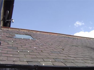 old slate roof with glass skylight harrogate house
