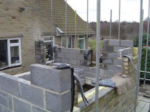 side extension in stone forming new kitchen leeds