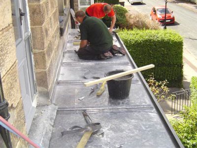 traditional craftmanship new lead roof over bay window harrogate house