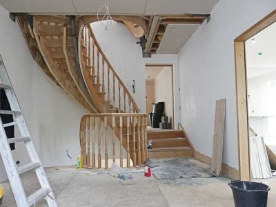 Fitting oak spiral staircase building project near Leeds