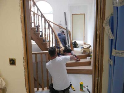 Fitting oak staircase building project near Leeds
