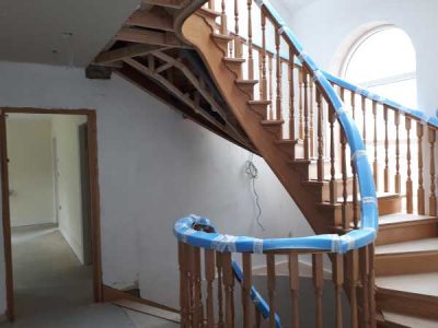 Fitting oak spiral staircase building project near Leeds
